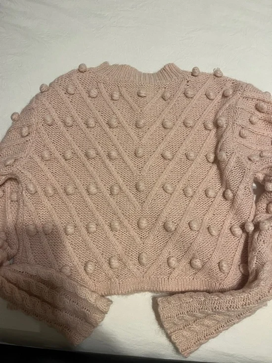 Bobble Knit Sweater in Blush Pink - Picture 4 of 4